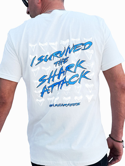 Shark Attack T- Shirt - Bone
