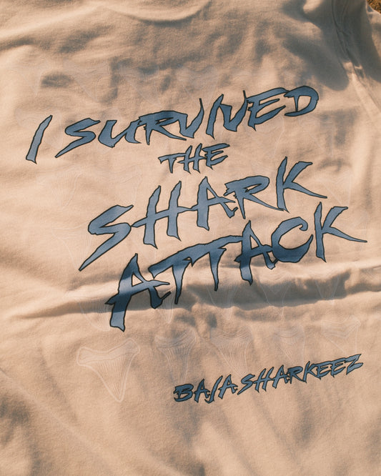 Shark Attack T- Shirt - Bone